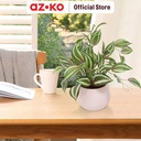 AZKO Forhom Tanaman Artifisial Chorophytum Dengan Pot Keramik - Hijau Tumbuhan Tanaman Buatan Dekorasi Plant Sintetis Pajangan Rumah Serbaguna Hiasan Properti Foto