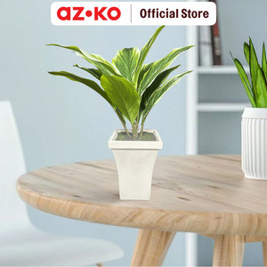 AZKO Forhom Tanaman Artifisial Calathea White Dengan Pot - Hijau Tumbuhan Tanaman Buatan Dekorasi Plant Sintetis Pajangan Rumah Serbaguna Hiasan Properti Foto