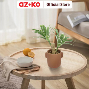 AZKO Forhom Tanaman Artifisial White Edged Grass Dengan Pot - Hijau Tumbuhan Tanaman Buatan Dekorasi Plant Sintetis Pajangan Rumah Serbaguna Hiasan Properti Foto