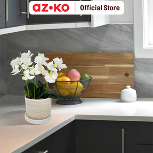 AZKO Forhom Tanaman Artifisial Orchid 6 Stem Dengan Pot - Putih Tumbuhan Tanaman Buatan Dekorasi Plant Sintetis Pajangan Rumah Serbaguna Hiasan Properti Foto