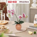 AZKO Forhom Tanaman Artifisial Orchid 2 Stem Dengan Pot - Pink Tumbuhan Tanaman Buatan Dekorasi Plant Sintetis Pajangan Rumah Serbaguna Hiasan Properti Foto