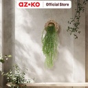 AZKO Forhom Tanaman Artifisial Gantung Huperzia Dengan Pot Keranjang Tumbuhan Tanaman Buatan Dekorasi Plant Sintetis Pajangan Rumah Serbaguna Hiasan Properti Foto