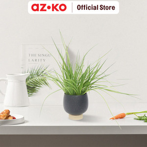 AZKO Forhom Tanaman Artifisial Spring Grass Dengan Pot - Hitam Tumbuhan Tanaman Buatan Dekorasi Plant Sintetis Pajangan Rumah Serbaguna Hiasan Properti Foto