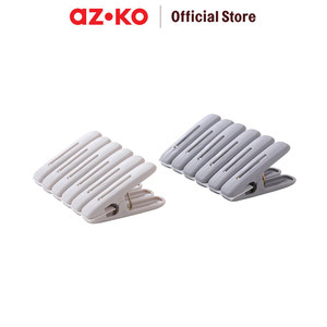 AZKO Stora Set 12 Pcs Hanger Plastik - Abu-Abu Henger Gantungan Baju Serbaguna Shirt Hook Perlengkapan Rumah Tangga