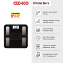 AZKO Krisbow Sync Smart Timbangan Badan Digital Solar Energy - Hitam Smart Body Weight Scale Alat Pengukur Berat Badan Pintar Penghitung Berat Tubuh