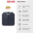 AZKO Krisbow Sync Smart Timbangan Badan Digital Grip Sensor - Hitam Smart Body Weight Scale Alat Pengukur Berat Badan Pintar Penghitung Berat Tubuh