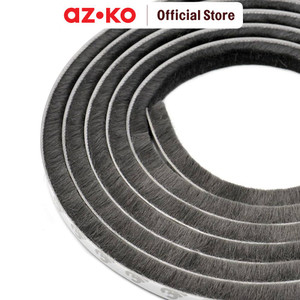 AZKO Krisbow 9X9 mm Segel Pintu Dan Jendela Mohair - Abu-Abu Pengaman Pintu Door And Window Seal Strip Penutup Cela Pintu Jendela Aksesoris Rumah Tangga