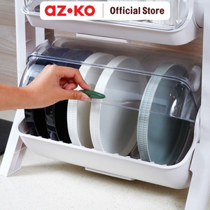 AZKO Stora Donburi Hachi Rak Piring 2 Tingkat - Putih Dish Rack Tempat Peralatan Makan Perlengkapan Dapur Rak Pengering Alat Makan