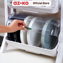 AZKO Stora Donburi Hachi Rak Piring 2 Tingkat - Putih Dish Rack Tempat Peralatan Makan Perlengkapan Dapur Rak Pengering Alat Makan