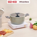 AZKO Kris 24 cm Linea Panci Casserole Dengan Tutup - Hijau Pot Masak Sup Food Grade Panci Kuah Perlengkapan Dapur Peralatan Masak Cookware