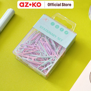 AZKO Ataru Set 80 Pcs Klip Penjepit Kertas Pastel Klip Kertas Paper Clip Klip Dokumen Penjepit Dokumen Stasionary Set