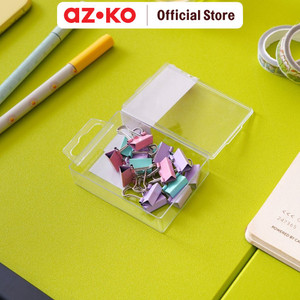 AZKO Ataru Set 15 Pcs Penjepit Binder Clips Pastel Stasionary Set Jepitan Binder Klip Binder Peralatan Kantor Penjepit Dokumen