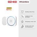 AZKO Krisbow Sync Smart Bel Pintu Nirkabel Wifi - Putih Smart Door Bell Wireless Door Chime Penanda Panggilan Pintu Bel Rumah Pintar Nirkabel