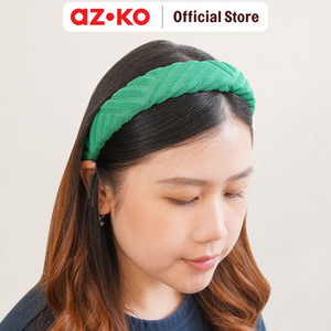 AZKO Ataru Bando Thick Stripe Suede - Hijau Headband Bando Stylish Aksesoris Kepala Fashion Wanita