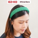 AZKO Ataru Bando Thick Stripe Suede - Hijau Headband Bando Stylish Aksesoris Kepala Fashion Wanita