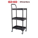 AZKO Maxbuilt Troli Perkakas 3 Tingkat - Hitam Trolley Roda Troli Barang Wheels Rack Perlengkapan Rumah Tangga