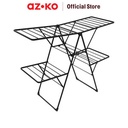 AZKO Stora Jemuran Baju Lipat 2 Tingkat - Hitam Tempat Jemur Baju Drying Rack Gantungan Laundry Perlengkapan Rumah Tangga