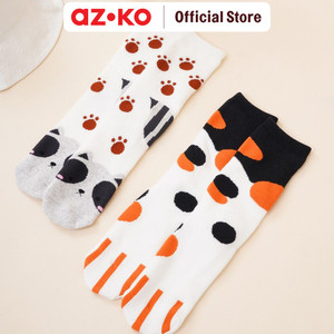AZKO Ataru Set 2 Pasang Kaos Kaki Winter Paw Racoon Women Socks Kaus Kaki Tinggi Cewek Kaos Kaki Shoes