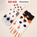 AZKO Ataru Set 2 Pasang Kaos Kaki Winter Paw Racoon Women Socks Kaus Kaki Tinggi Cewek Kaos Kaki Shoes