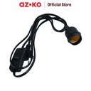 AZKO Krisbow Fitting Lampu Extender Adaptor Dengan Kabel E27 Lamp Holder Socket Bohlam Peralatan Listrik Aksesoris Lampu Penyambung Soket Lampu