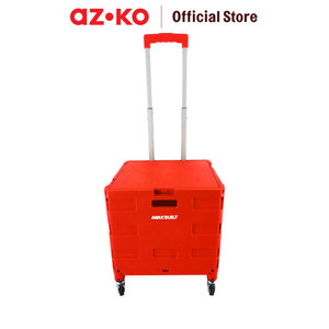 AZKO Maxbuilt Troli Lipat Portabel 25 kg - Merah Alat Pengangkut Barang Dengan Roda Foldable Shopping Cart Trolley Belanja