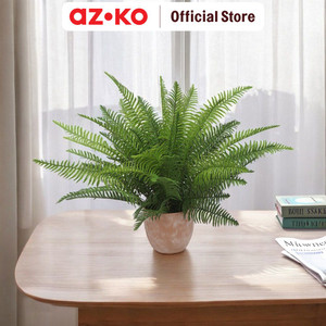 AZKO Forhom 66 cm Tanaman Artifisial Fern Dengan Pot Plastik - Hijau Tumbuhan Tanaman Buatan Dekorasi Plant Sintetis Pajangan Rumah Serbaguna Hiasan Properti Foto