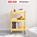AZKO Stora Kenta Rak Troli 3 Tingkat - Kuning Tempat Penyimpanan Multifungsi Dengan Roda Storage Trolley Wheels Rack