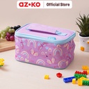 AZKO Smash Set 6 Pcs Kiddo Kotak Makan Anak Dengan Tas Insulated - Ungu Kids Bento Lunch Kit Set Kotak Makan Dan Botol Minum Bpa Free Peralatan Makan Food Grade Wadah Bekal Makanan Lucu