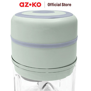 AZKO Memoo 250 ml Mini Chopper Rechargeable - Hijau Penghalus Bahan Masakan Pencincang Bawang Cabai Serbaguna Gilingan Bumbu Dapur Pemotong Makanan