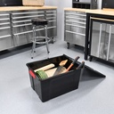 AZKO Maxbuilt 65X46X32 cm Kotak Penyimpanan Dengan Roda - Hitam Container Box Kotak Serbaguna Wadah Simpan Storage Box Dengan Roda Boks Organizer