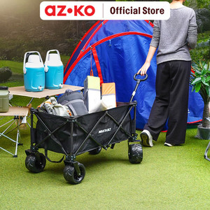 AZKO Maxbuilt Troli Barang Camping Lipat 80 Kg - Hitam Alat Pengangkut Barang Dengan Roda Wheels Cart Troli Kardus Box Perlengkapan Industri