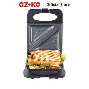 AZKO Kris Sandwich Maker 1 Slice - Hitam Matte Pembuat Roti Lapis Alat Pemanggang Cetakan Sandwich Anti Lengket Perlengkapan Dapur