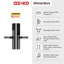 AZKO Krisbow Sync Smart Door Handle Lock R1 Slim - Hitam Gagang Pintu Pintar Digital Kunci Handle Pintu Pintar Smart Door Lock