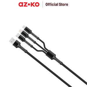 AZKO Sovox 1.2 mtr Kabel Charger Usb 3In1 3.4A Charging Cable Kabel Casan Kabel Pengisi Daya Usb Aksesoris Gadget