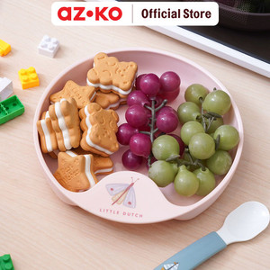AZKO Rosti Mio Piring Makan Anak Butterfly - Pink Baby Food Plate Wadah Hidangan Food Grade Piring Anak Serbaguna Peralatan Makan Perlengkapan Dapur