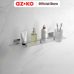 AZKO Acroz Rak Dinding Kamar Mandi Glass Classic 8613A Organizer Serbaguna Rak Sabun Shampoo Tempat Peralatan Mandi Bathroom Wall Shelves