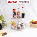 AZKO Stora Rak Dapur Putar 2 Tingkat Tempat Penyimpanan Berputar Serbaguna Rak Putar Bumbu Dapur Spices Rack Rotate Kitchen Tools