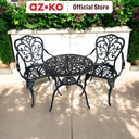 AZKO Soleil Terrace Set Kursi & Meja Teras - Hitam Balcony Table Chair Furniture Outdoor Serbaguna Furnitur Rumah Tempat Duduk Kursi Halaman