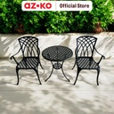 AZKO Soleil Gardenia Set Kursi & Meja Teras - Hitam Balcony Table Chair Furniture Outdoor Serbaguna Furnitur Rumah Tempat Duduk Kursi Halaman