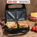 AZKO Kris Toaster Sandwich 2 Slice - Hitam Deep Panggangan Roti Lapis Pemanggang Roti Bread Grill Pembuat Makanan
