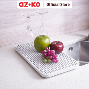AZKO Stora Alas Pengering Piring Diatomite - Abu-Abu Dish Drying Mat Tatakan Pengering Alat Makan Dapur Serbaguna Drain Pad Perlengkapan Dapur Kitchen Tools
