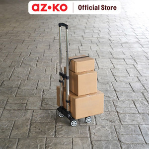 AZKO Maxbuilt Troli Barang Lipat 50 Kg - Hitam Alat Pengangkut Barang Dengan Roda Wheels Cart Troli Kardus Box Perlengkapan Industri