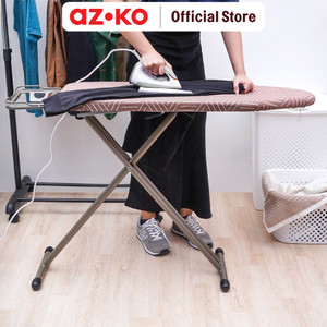 AZKO Stora Meja Setrika Lipat Hexagon Pattern 1338 - Cokelat Papan Setrikaan Lipet Alas Tempat Setrika Ironing Board Foldable Perlengkapan Rumah Tangga