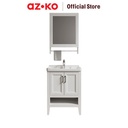 AZKO Fosa 48X15X70 cm Set Kabinet Kamar Mandi Dengan Cermin Dcmn-1 Organizer Serbaguna Bathroom Cabinet Aksesoris Kamar Mandi Kompartemen Penyimpanan Alat Mandi