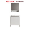 AZKO Fosa 60X15X75 cm Set Kabinet Kamar Mandi Dengan Cermin Dcmn-1 Organizer Serbaguna Bathroom Cabinet Aksesoris Kamar Mandi Kompartemen Penyimpanan Alat Mandi