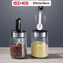 AZKO Kris 350 ml Tempat Bumbu Dapur Retractable - Krem Beige Spice Jar Tempat Penyimpanan Bumbu Perlengkapan Dapur Seasoning Jar
