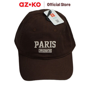 AZKO Ataru Topi Baseball Paris - Cokelat Aksesoris Kepala Baseball Cap Topi Stylish Unisex Serbaguna Fashionable Hat Aksesoris Fashion Pria Wanita
