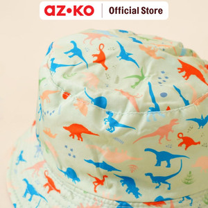 AZKO Ataru Set Topi Bucket & Kacamata Sunglasses Anak Dino - Hijau Kids Baseball Cap Aksesoris Kepala Kid Hat Topi Anak Anak Lucu Kacamata Hitam Eyewear Aksesoris Fashion Anak