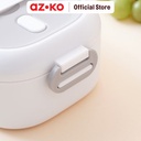 AZKO Ataru 1.1 ltr Kotak Makan Rectangle - Abu-Abu/Putih Lunch Box Food Grade Food Box Dengan Clip Kotak Bekal Makan Bpa Free Wadah Makanan