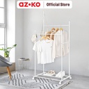 AZKO Stora Gantungan Pakaian Dengan Rak Stand Hanger Gantungan Baju Berdiri Clothes Organizer Standing Clothing Rack - Double